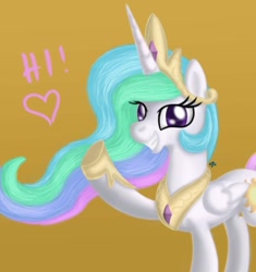 Size: 900x956 | Tagged: safe, artist:thetastymuffin, princess celestia, alicorn, pony, heart, raised hoof, solo