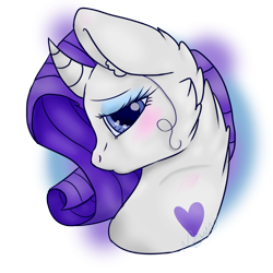 Size: 1024x1024 | Tagged: safe, artist:princesutrash, rarity, pony, unicorn, blushing, bust, heart, portrait, solo, tattoo