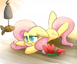 Size: 1800x1500 | Tagged: safe, artist:joycall6, fluttershy, pegasus, pony, anatomically incorrect, incorrect leg anatomy, lying, solo, watermelon