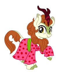 Size: 894x1080 | Tagged: safe, artist:徐詩珮, edit, autumn blaze, kirin, sounds of silence, awwtumn blaze, clothes, cute, female, kimono (clothing), simple background, solo, transparent background, vector edit