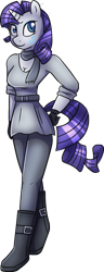 Size: 416x1080 | Tagged: safe, artist:chipflake, rarity, anthro, clothes, female, purple hair, solo, white skin