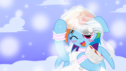 Size: 1920x1080 | Tagged: safe, artist:yoshimaru, derpibooru import, rainbow dash, pegasus, pony, clothes, dress, solo, wallpaper, wedding dress, wedding veil