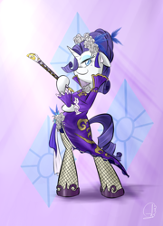 Size: 1080x1500 | Tagged: safe, artist:phuocthiencreation, rarity, pony, unicorn, bipedal, crossover, dynasty warriors, fabulous, fishnet stockings, flute, musical instrument, solo, wei, zhenji