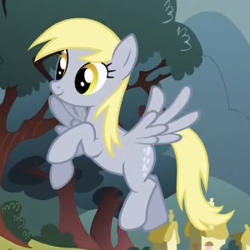 Size: 300x300 | Tagged: safe, screencap, derpy hooves, pegasus, pony, look before you sleep, cropped, smiling, solo, underp