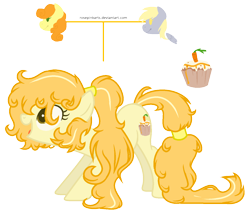 Size: 1282x1082 | Tagged: safe, artist:rosepinkarts, carrot top, derpy hooves, golden harvest, oc, oc:healthy sugar, earth pony, pony, base used, cutie mark, derpytop, female, lesbian, magical lesbian spawn, mare, offspring, parent:carrot top, parent:derpy hooves, parent:golden harvest, parents:derpytop, shipping, simple background, transparent background