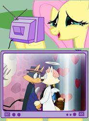 Size: 387x522 | Tagged: safe, fluttershy, pegasus, pony, crying, exploitable meme, feels, kaiketsu zorori, meme, obligatory pony, too sweet, tv meme, zorori