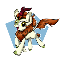 Size: 1200x1200 | Tagged: safe, artist:twilite-sparkleplz, autumn blaze, kirin, sounds of silence, abstract background, cute, female, open mouth, solo