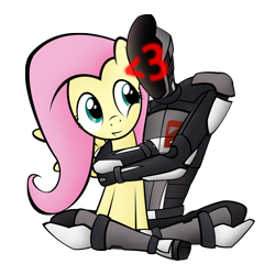 Size: 2300x2300 | Tagged: safe, artist:nowego, fluttershy, pegasus, pony, borderlands, borderlands 2, crossover, heart, hug, zer0