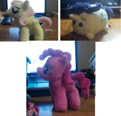 Size: 1150x1110 | Tagged: safe, artist:13-kira-13, fluttershy, pinkie pie, rarity, irl, photo, plushie