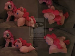 Size: 899x676 | Tagged: safe, artist:13-kira-13, pinkie pie, earth pony, pony, craft, pillow, watermark