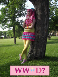 Size: 3216x4288 | Tagged: safe, artist:airbear101, pinkie pie, human, clothes, cosplay, irl, irl human, photo, skirt