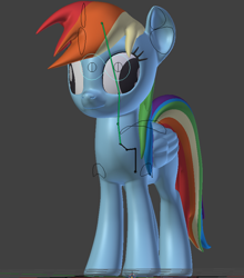 Size: 784x892 | Tagged: dead source, safe, artist:3d thread, artist:creatorofpony, derpibooru import, rainbow dash, pegasus, pony, /mlp/, 3d, 3d model, blender, derp, female, mare, solo