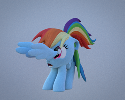 Size: 960x768 | Tagged: dead source, safe, artist:3d thread, artist:creatorofpony, derpibooru import, rainbow dash, pegasus, pony, /mlp/, 3d, 3d model, blender, covering, female, floating wings, floppy ears, mare, modified, open mouth, scared, simple background, solo, startled, wat, wide eyes