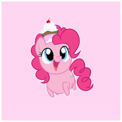 Size: 4100x4100 | Tagged: safe, artist:xwhitedreamsx, pinkie pie, earth pony, pony, absurd resolution, chibi, happy, simple background, solo