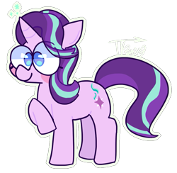 Size: 799x781 | Tagged: safe, artist:hobblt, starlight glimmer, pony, unicorn, adorkable, big eyes, cute, dork, female, glimmerbetes, mare, raised hoof, smiling, solo