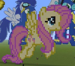 Size: 513x456 | Tagged: safe, fluttershy, pegasus, pony, female, mare, minecraft, minecraft pixel art, pixel art