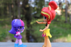 Size: 6000x4000 | Tagged: safe, artist:artofmagicpoland, sci-twi, sunset shimmer, twilight sparkle, better together, equestria girls, clothes, doll, equestria girls minis, fight, swimsuit, toy, ultra minis