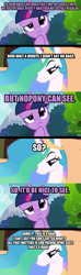 Size: 1115x3774 | Tagged: safe, screencap, princess celestia, twilight sparkle, twilight sparkle (alicorn), alicorn, pony, django unchained, female, image macro, mare, meme, purple text, twilight thinking