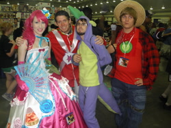 Size: 800x600 | Tagged: safe, big macintosh, pinkie pie, spike, human, cosplay, irl, irl human, photo