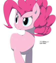 Size: 934x1050 | Tagged: safe, artist:sunibee, pinkie pie, earth pony, pony, cel shading, female, mare, pink coat, pink mane, solo