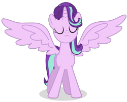 Size: 5600x4500 | Tagged: safe, edit, starlight glimmer, alicorn, pony, absurd resolution, alicornified, behold, eyes closed, female, majestic, mare, race swap, simple background, solo, starlicorn, transparent background, vector, vector edit, xk-class end-of-the-world scenario