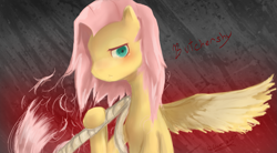 Size: 1865x1026 | Tagged: safe, artist:glaceon803, fluttershy, pegasus, pony, alternate hairstyle, looking at you, solo