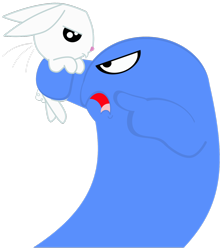 Size: 1280x1443 | Tagged: safe, artist:toonfreak, angel bunny, bloo (foster's), foster's home for imaginary friends, simple background, transparent background