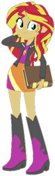 Size: 348x1097 | Tagged: safe, artist:selenaede, editor:php77, sunset shimmer, equestria girls, book, simple background, solo, transparent background