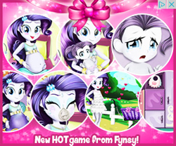 Size: 300x250 | Tagged: safe, rarity, equestria girls, advertisement, babity, baby, blushing, bootleg, clone, crying, fynsy, heart, i dont even, implied selfcest, pacifier, pregnant, seems legit, self paradox, wat, why