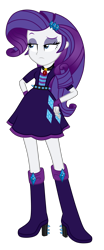 Size: 3400x8153 | Tagged: safe, artist:mixiepie, adagio dazzle, rarity, equestria girls, rainbow rocks, absurd resolution, accessory swap, alternate universe, amulet, bad girl, clothes, clothes swap, evil rarity, gem, high heel boots, long hair, necklace, paint tool sai, role reversal, simple background, siren gem, solo, spikes, the dazzlings, transparent background