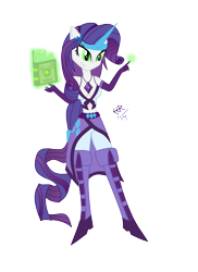 Size: 2550x3510 | Tagged: safe, artist:e-e-r, rarity, equestria girls, inspiration manifestation, belly button, corrupted, inspirarity, midriff, possessed, simple background, solo, transparent background