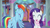 Size: 1280x720 | Tagged: safe, derpibooru import, screencap, rainbow dash, rarity, pegasus, pony, unicorn, the end in friend, cute, dashabetes, duo, eyes closed, female, flying, happy, laughingmares.jpg, mare, open mouth, raribetes, smiling