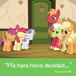 Size: 548x549 | Tagged: safe, apple bloom, applejack, big macintosh, granny smith, scootaloo, sweetie belle, earth pony, pony, somepony to watch over me, cutie mark crusaders, hasbro, male, stallion