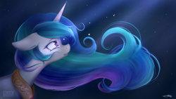 Size: 1920x1080 | Tagged: safe, artist:mrsremi, princess celestia, alicorn, pony, crying, female, floppy ears, mare, sad, solo