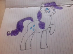 Size: 2592x1936 | Tagged: safe, artist:crimsondusk, rarity, pony, unicorn, lined paper, sketch, solo, traditional art