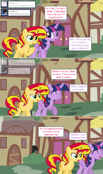 Size: 1280x2168 | Tagged: safe, artist:hakunohamikage, sunset shimmer, twilight sparkle, twilight sparkle (alicorn), alicorn, pony, ask, ask-princesssparkle, cloak, clothes, tumblr