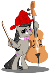 Size: 7107x11000 | Tagged: safe, artist:gratlofatic, artist:tygerbug, octavia melody, earth pony, pony, absurd resolution, bipedal, female, firefighter helmet, firefighter octavia melody, helmet, mare, simple background, solo, transparent background, vector