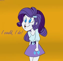 Size: 1280x1238 | Tagged: safe, artist:mofetafrombrooklyn, rarity, equestria girls, rarity takes manehattan, 8^y, belt, clothes, cute, equestria girls interpretation, faic, female, miniskirt, scene interpretation, silly, skirt, solo