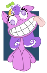 Size: 1244x1920 | Tagged: safe, artist:toonfreak, screwball, earth pony, pony, bust, derp, female, grin, head tilt, mare, smiling, solo, tongue out