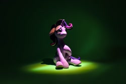 Size: 1024x683 | Tagged: safe, artist:dustysculptures, starlight glimmer, pony, unicorn, craft, dark, irl, photo, sad, scared, sculpture, sitting, solo, traditional art