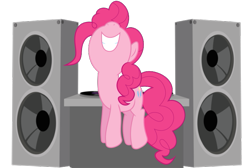 Size: 649x436 | Tagged: safe, artist:theflutterguy, pinkie pie, earth pony, pony, female, mare, pink coat, pink mane, simple background, solo, transparent background