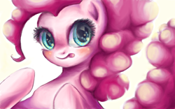 Size: 640x400 | Tagged: safe, artist:k.marcy, pinkie pie, earth pony, pony, female, mare, pink coat, pink mane, pixiv, solo