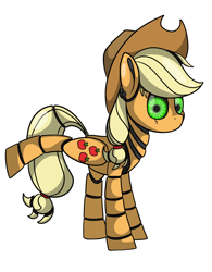 Size: 1250x1600 | Tagged: safe, artist:black-pie, applejack, earth pony, pony, robot, raised leg, simple background, solo