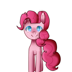 Size: 1000x1000 | Tagged: safe, artist:binkycornius, pinkie pie, earth pony, pony, female, mare, pink coat, pink mane, simple background, solo, transparent background