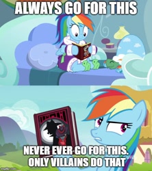 Size: 500x562 | Tagged: safe, artist:phucknuckl, derpibooru import, edit, edited screencap, screencap, daring do, rainbow dash, pegasus, pony, the end in friend, always ship this, bathrobe, clothes, dashie slippers, meme, my hero academia, ponytail, rainbow dash slippers, robe, slippers, tank slippers