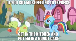 Size: 888x485 | Tagged: safe, derpibooru import, edit, edited screencap, screencap, granny smith, rainbow dash, pegasus, pony, the mysterious mare do well, cotton hill, image macro, king of the hill, meme