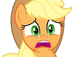 Size: 7556x6000 | Tagged: safe, artist:dasprid, applejack, earth pony, pony, somepony to watch over me, absurd resolution, shocked, simple background, solo, transparent background, vector