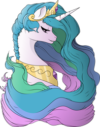 Size: 7334x9294 | Tagged: safe, artist:michdruch, artist:tiitcha, princess celestia, alicorn, pony, absurd resolution, bust, female, mare, portrait, simple background, smiling, solo, transparent background