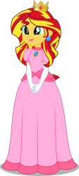 Size: 1340x3000 | Tagged: safe, artist:cyberapple456, sunset shimmer, equestria girls, clothes, cosplay, costume, cute, lipstick, princess peach, shimmerbetes, simple background, solo, super mario bros., transparent background