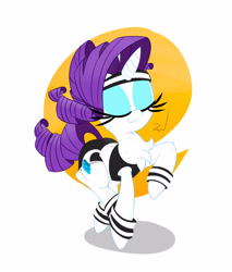 Size: 3400x4000 | Tagged: safe, artist:animation100, rarity, pony, unicorn, chest fluff, eyes closed, fabulous, headband, jogging, practice drawing, solo, warm up